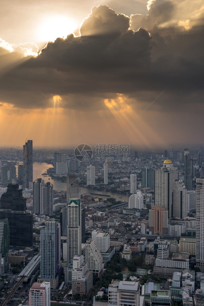 城市的天建筑学曼谷泰国市航空视图曼谷图片