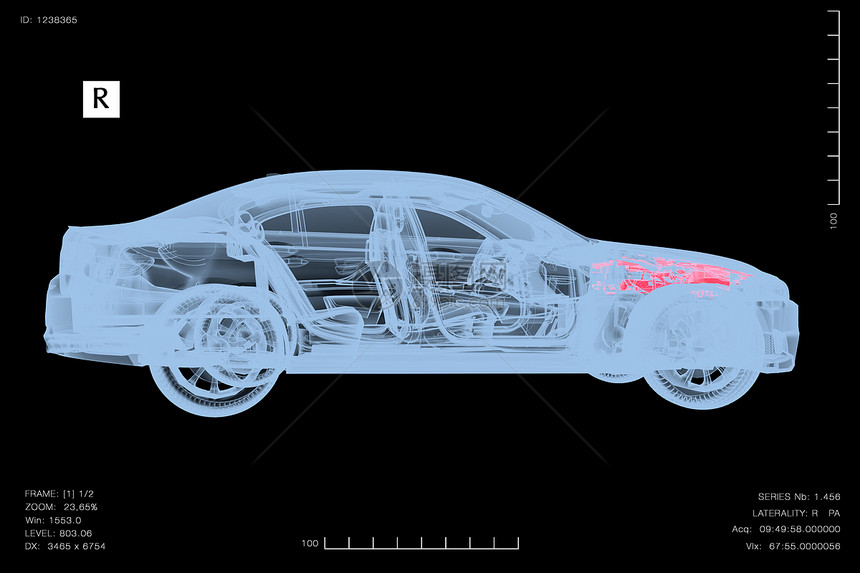 数字的3D提供X光片诊断中的汽车概念图象人们技术图片