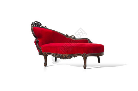 内部的椅子奢华红色沙发轮椅被隔离在白色背景的红沙发轮椅上图片