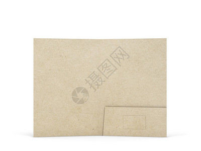 白卡纸盒空白文件夹带有商业名卡模型3d插图孤立于白色背景办公室身份介绍设计图片