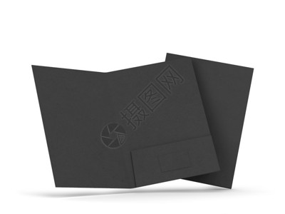 空白文件夹带有商业名卡模型3d插图孤立于白色背景嘲笑纸盒图片