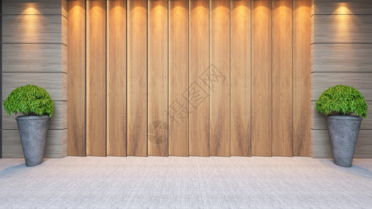 办公室分离内部的现代木板墙壁装饰设计构想配有工厂和地毯3图片