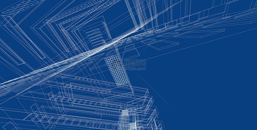 3d图解现代城市建筑抽象背景设计3D图解架构建设透视直线三维图解建筑结构阴影插图路口图片