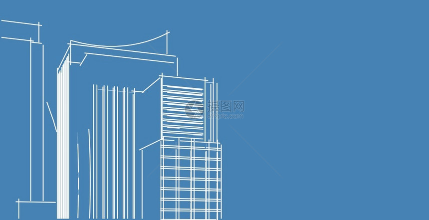 商业形象的3d图解现代城市建筑抽象背景设计3D图解架构建设透视直线三维图解建筑结构路口图片