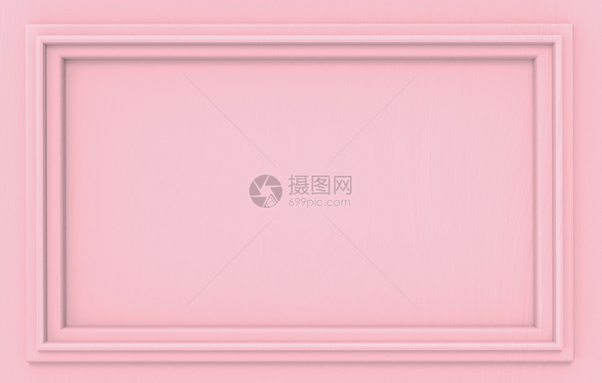 语气3d翻譯现代空的粉红色古典模式矩形框架壁背景艺术质地图片