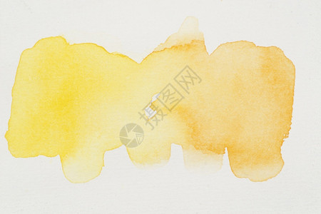 画笔涂片亮黄色水彩商业白的背景图片
