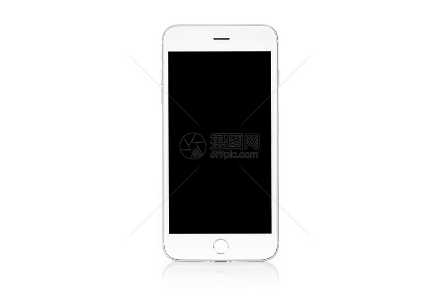 复制以白色背景隔离的通用现代白色和银数字智能手机的模拟装配问题反应灵敏数字的图片