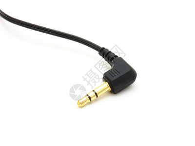 优雅小耳机和白色背景连接的小耳机和提示播放器曲调图片