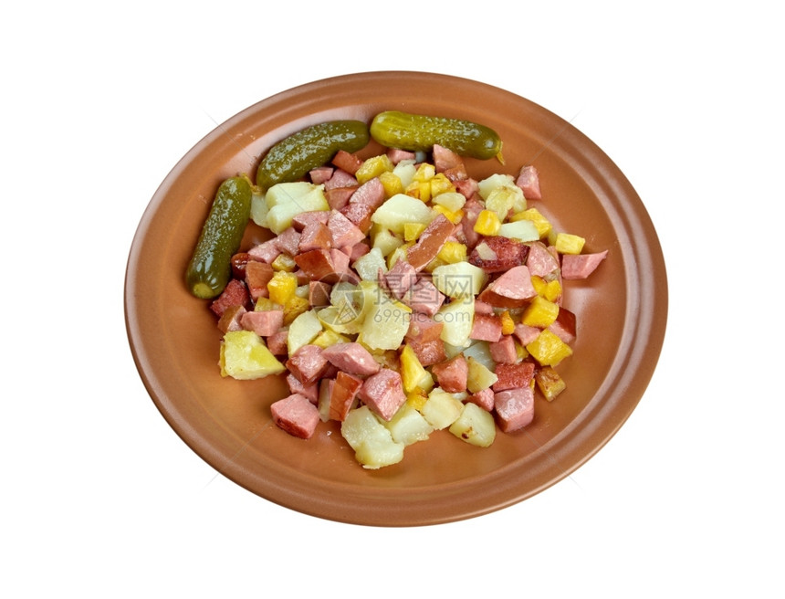 比克谢马德皮蒂潘在瑞典挪威和芬兰以及丹麦都是流行的菜盘名字叫做biksemad意思是混合食物意指混杂的食物ServianWorl图片