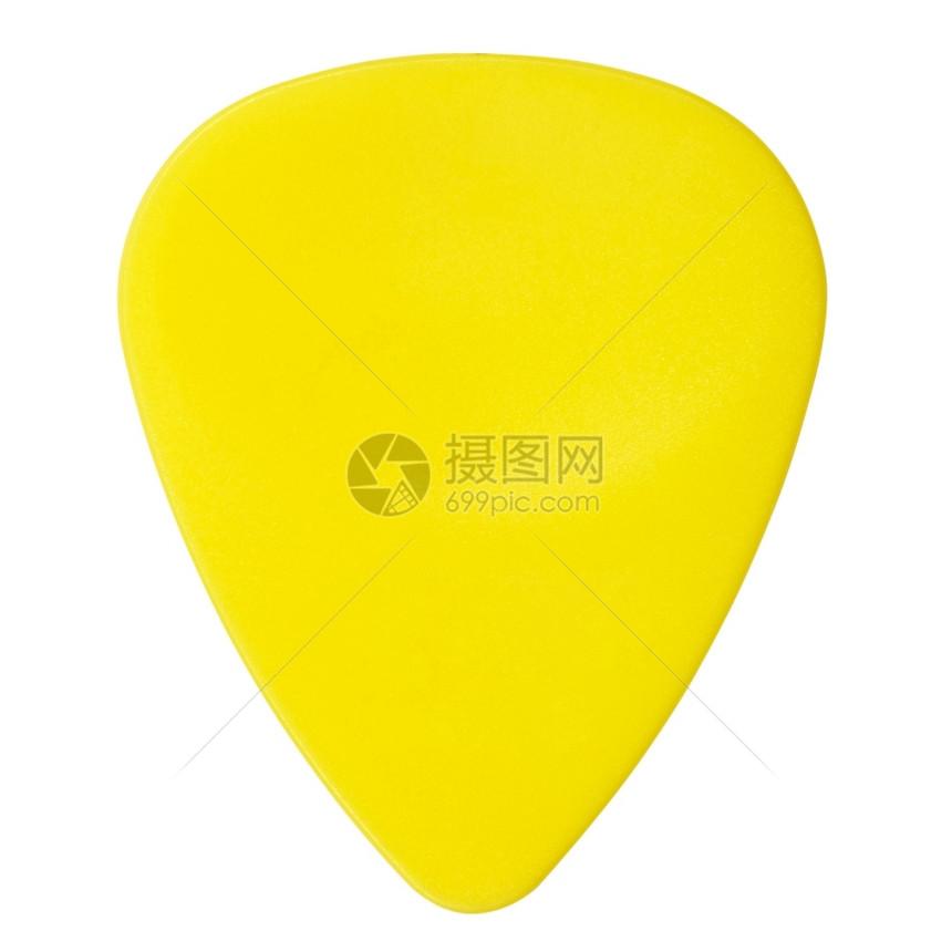 板坯用具黄色塑料吉他耳光白上隔离乐器图片