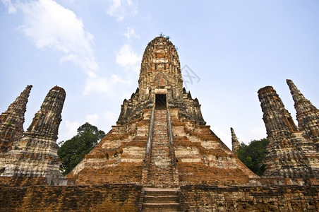 猜瓦塔纳拉姆冥想灵大城府柴瓦塔那兰寺遗址的一部分云背景