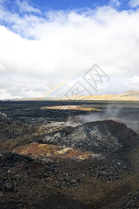 热拉提一种岩石地质学1984年克拉夫火山喷发时的Krofloustod熔岩田固化的浆和熔仍然热背景