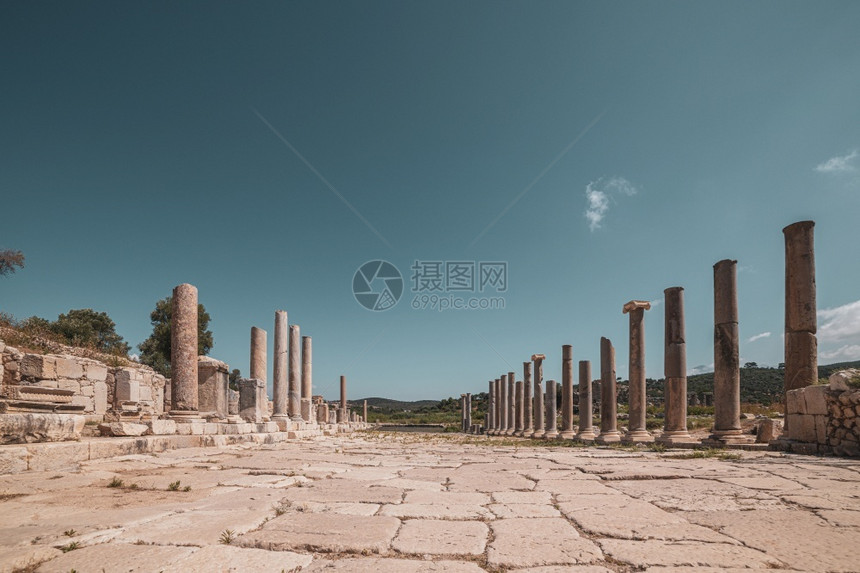 考古学奏鸣曲部件PataraPttra古老Lycian城市Patara圆形剧场和Lycia公共礼堂遗址在Leaguersquos图片