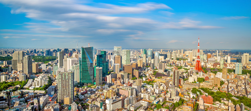 日本落时东京市天际和塔大楼的全景观日本亚洲风景优美目的地图片