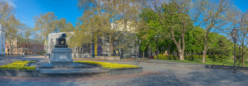 正方形旅游乌克兰奥德萨02519年乌克兰奥德萨大道Primorsky大道春天的敖德萨全景城市的图片