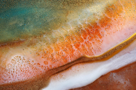 收藏丰富多彩的树脂液体倾注艺术抽象海洋背景丙烯酸纤维图片