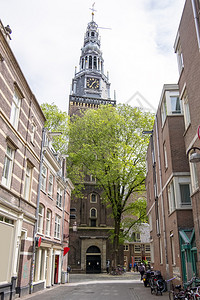 城市与Noorderkerk在荷兰阿姆斯特丹浏览北高清图片