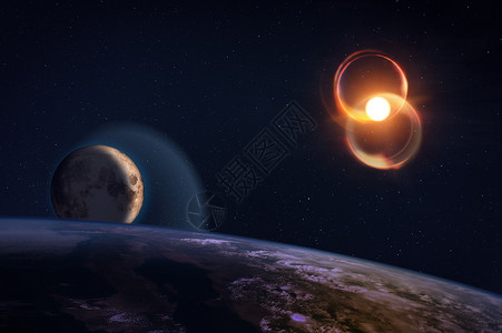 地球光环幻想繁星点系由美国航天局提供的这幅图象元件部分成份美国航天局提供的这张图象其中显示的星空上闪亮太阳背景