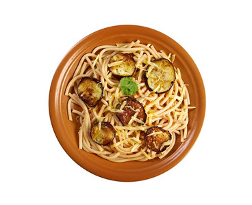 地中海番茄酱和西里孤立的茄子配方餐盘菜的吃图片