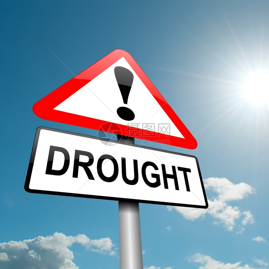 饿死了水描述带有干旱概念的公路交通标志说明蓝天背景图案蓝天背景雨图片