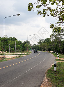 美丽的方向泰国农村平面公路612景观背景