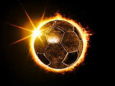 明亮的3D火球如黑底日食的烈足球插图黑色的玩图片