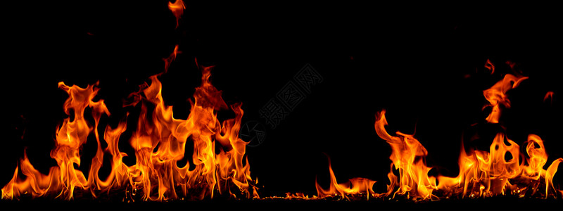 火热招募中在黑色背景的火焰中燃烧红色热火花升起橙发光的飞行颗粒危险篝火黄色的设计图片