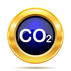 二氧化碳排放白色背景上的CO2图标Internet按钮二氧化碳力量设计图片