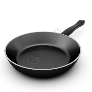新的空食物3d白上黑锅成色高清图片