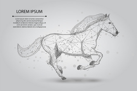 点地梅聚抽象的mash线和点马跑速插图矢量低的白色插画