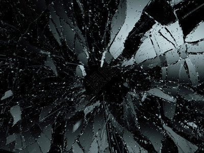 玻璃裂缝损害破碎黑色3D插图D涂层的碎玻璃或犯罪设计图片