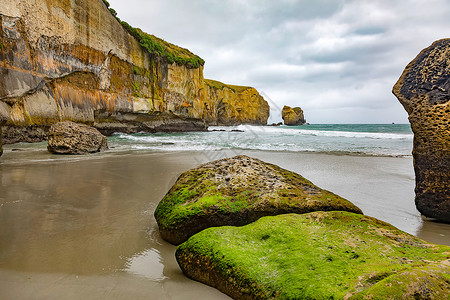 奥尼恩旅游户外吸引力新西兰地道海滩的一幅图象背景