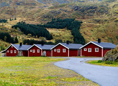 挪威露营地小屋图片