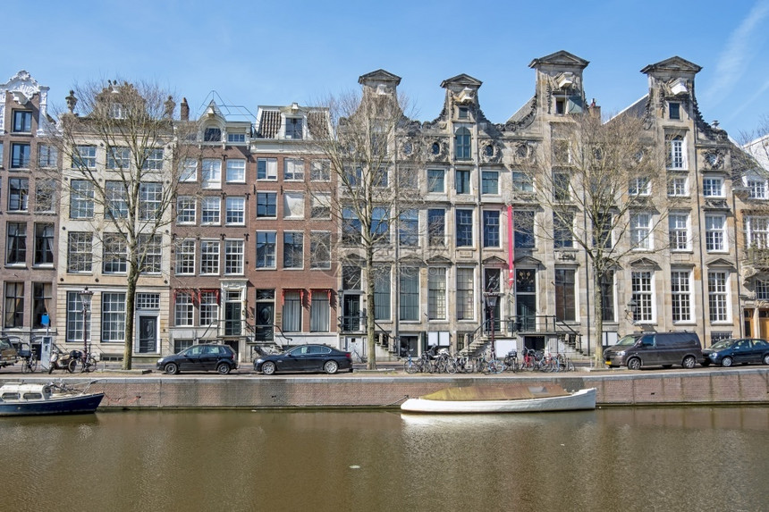 首都目的地著名荷兰阿姆斯特丹运河沿线的中世纪住房97图片