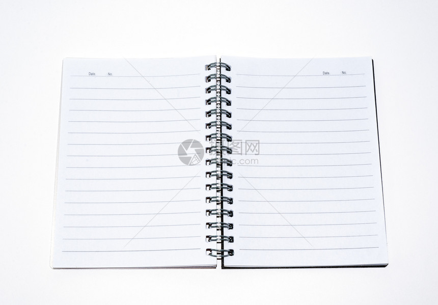 纸白色背景上的小笔记本日写作图片