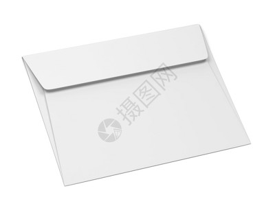汇电子邮件白色背景上孤立的空白纸信封模拟3d插图办公室邮资设计图片
