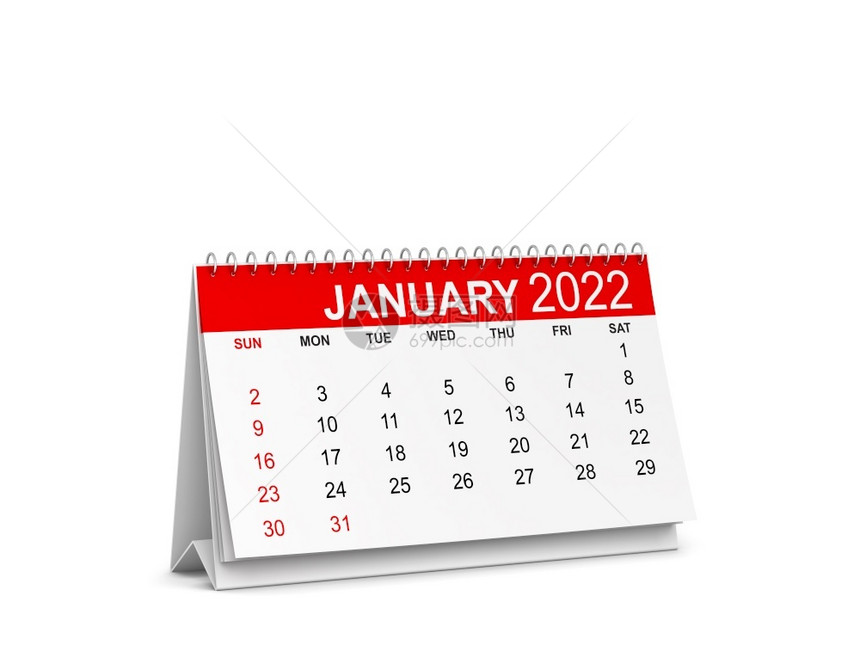 组织者未来20年3的日历d插图在白色背景上孤立图片