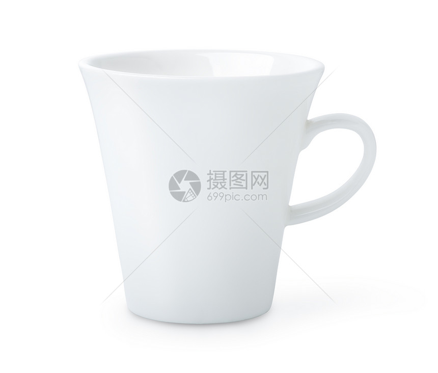 白色咖啡杯孤立在色背景的咖啡杯上饮料空白的图片
