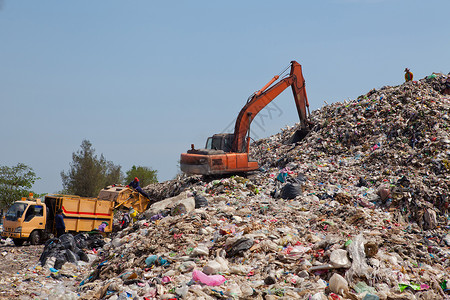 工业的变暖垃圾堆在填埋场污染全球升温消费主义图片