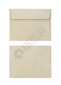 白色背景上孤立的空白纸信封模拟3d插图身份公司的牛皮纸图片