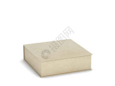 白色的盒子长方形白色背景上孤立的空白箱包装模型3d插图图片