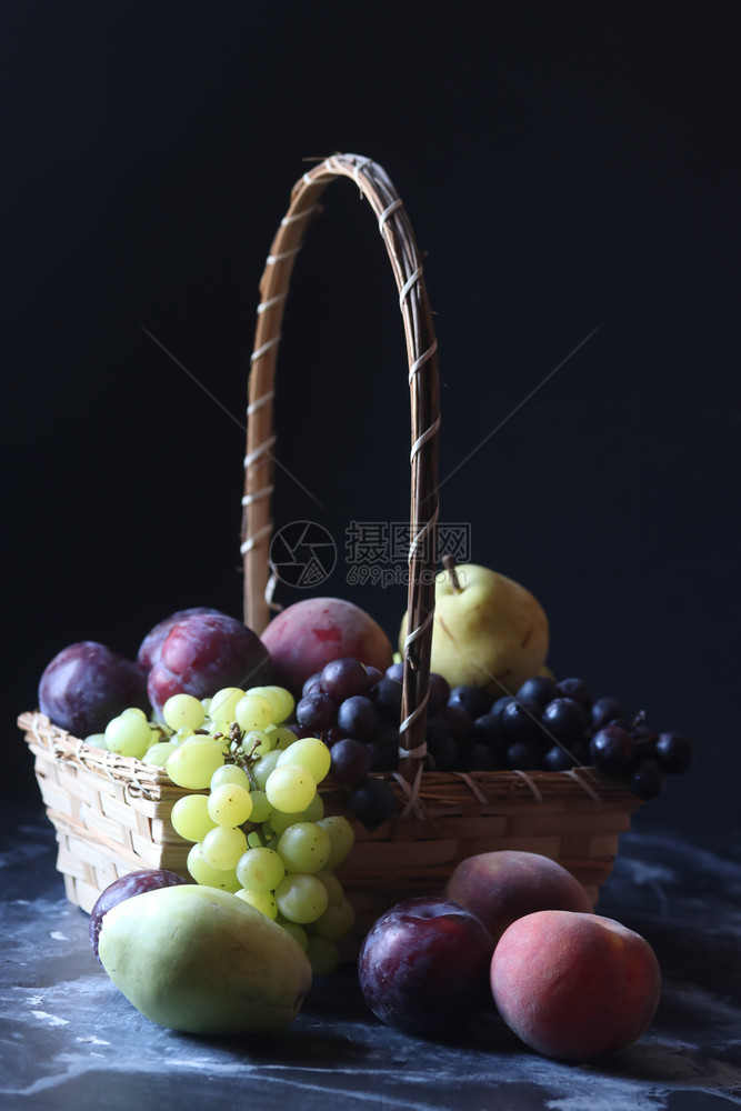 老的水果李子grape梨和健康艺术的图片