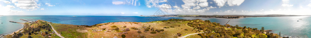 旅游场景行南澳大利亚航空观察处格拉内特岛和维克托港背景图片