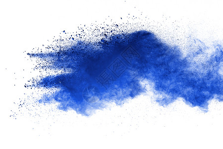 爆炸蓝色烟雾气体泰国在白色背景上孤立的蓝爆炸摘要抽象飞溅背景
