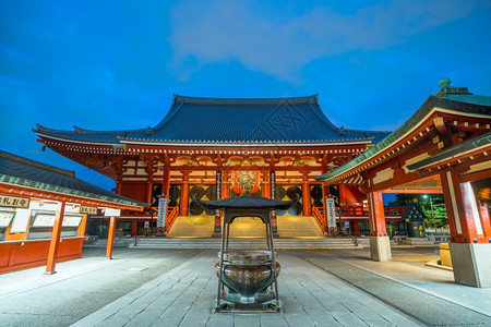 夜晚主要的宗教日本东京浅usa地区见山寺夜日本东京图片