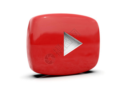 Youtube播放按钮标志视频图在线广播服务符号社交媒体标志Youtube视频流移动应用程序视频共享站点上传查看和共享视频3d插背景图片