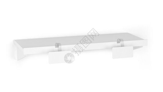 布勒伊沟通市场货架模型3d插图中白色背景所孤立的空白瓦布勒标签晋升按钮设计图片