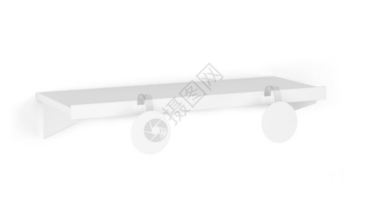 市场货架模型3d插图中白色背景所孤立的空白瓦布勒标签架子摇摆不定纸图片