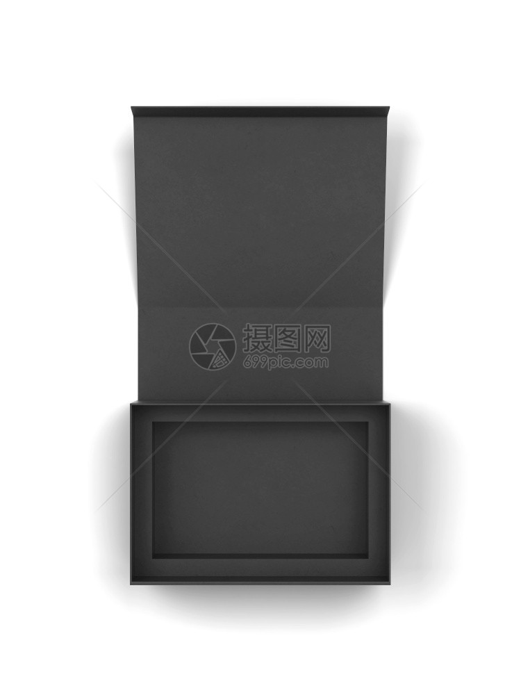白色的覆盖背景上孤立的磁盒3d放大图示空白包装模型纸板图片
