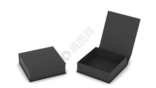商业的礼物白色背景上孤立的空白箱包装模型3d插图商品图片